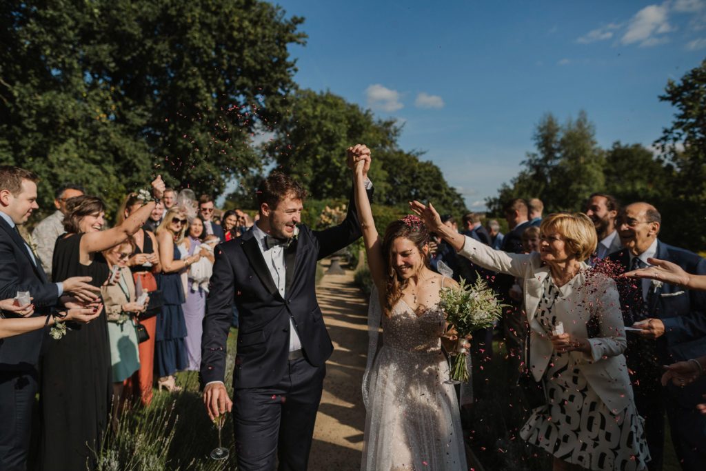 confetti at Wildhive Callow Hall wedding